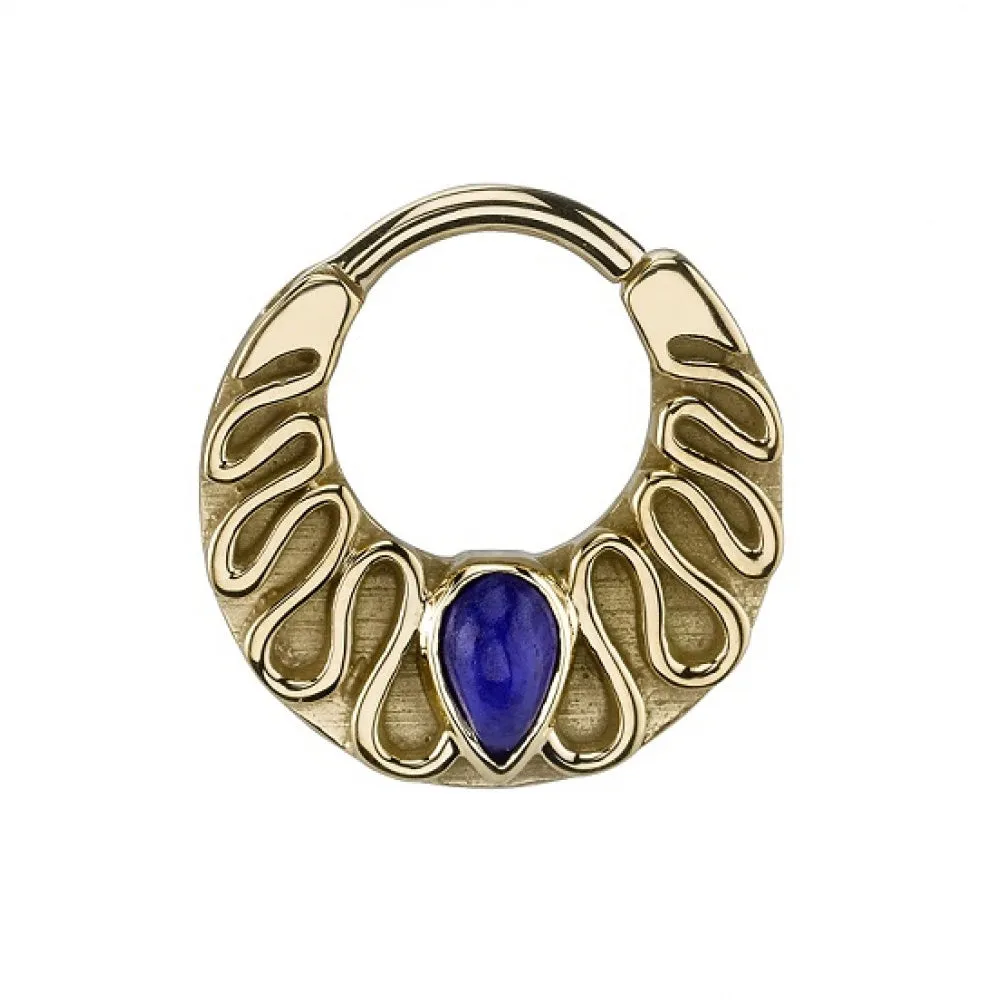 "Callisto" Hinge Ring in Gold with Lapis