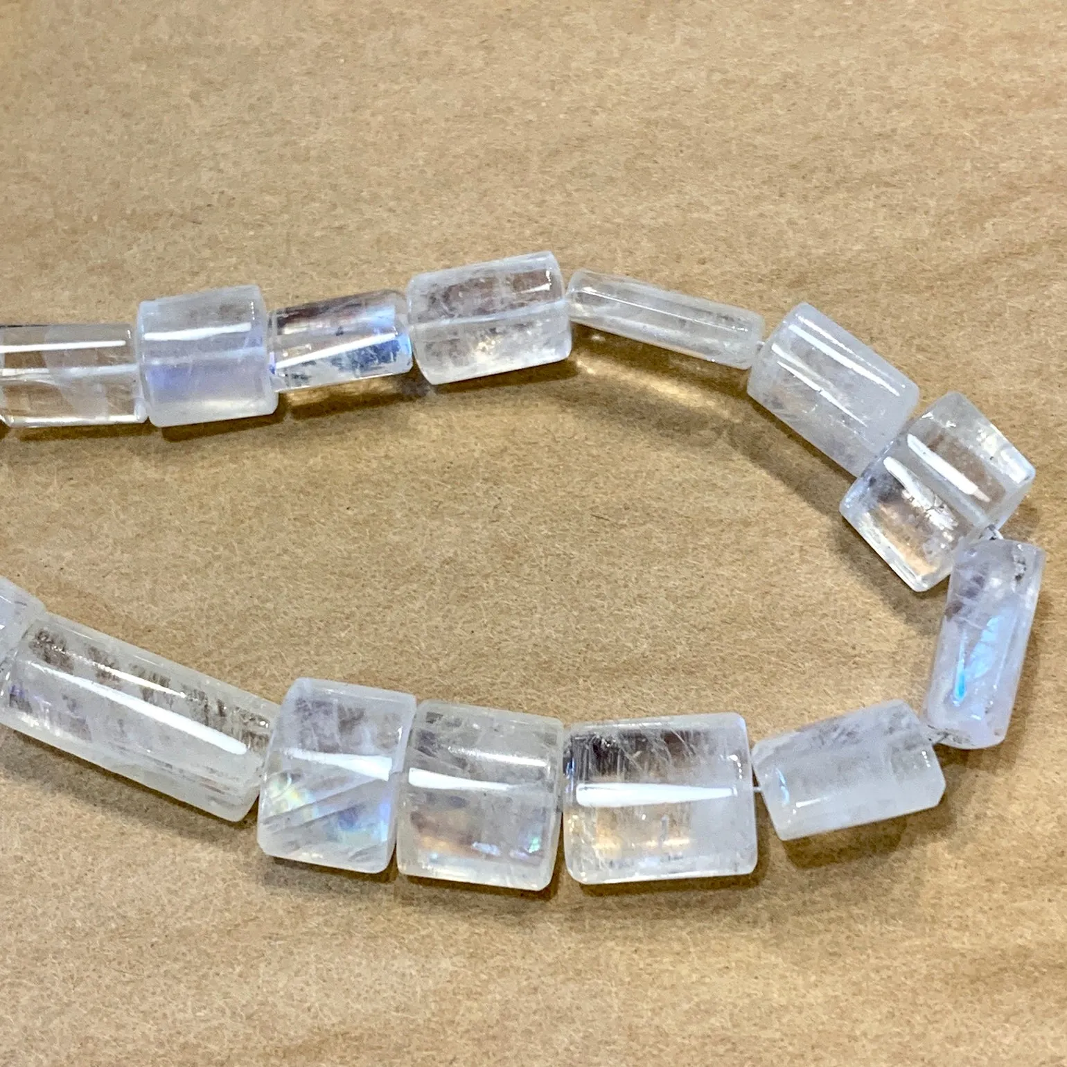 Rainbow Moonstone Puffy Rectangles