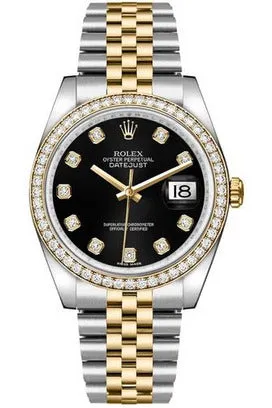 rolex datejust 36 black diamond watch 116243-0016