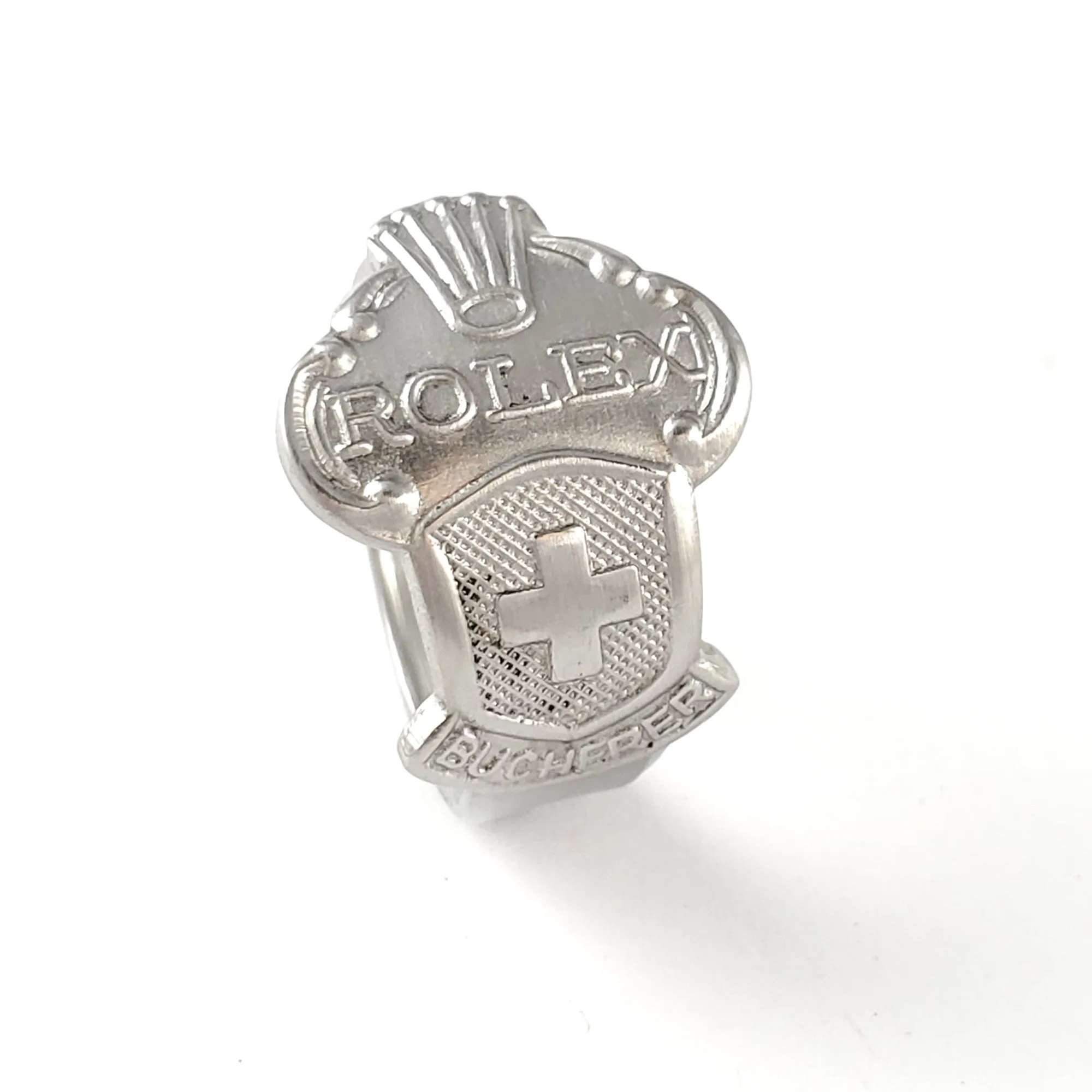 Rolex Swiss Cross Bern Stainless Steel Spoon Ring