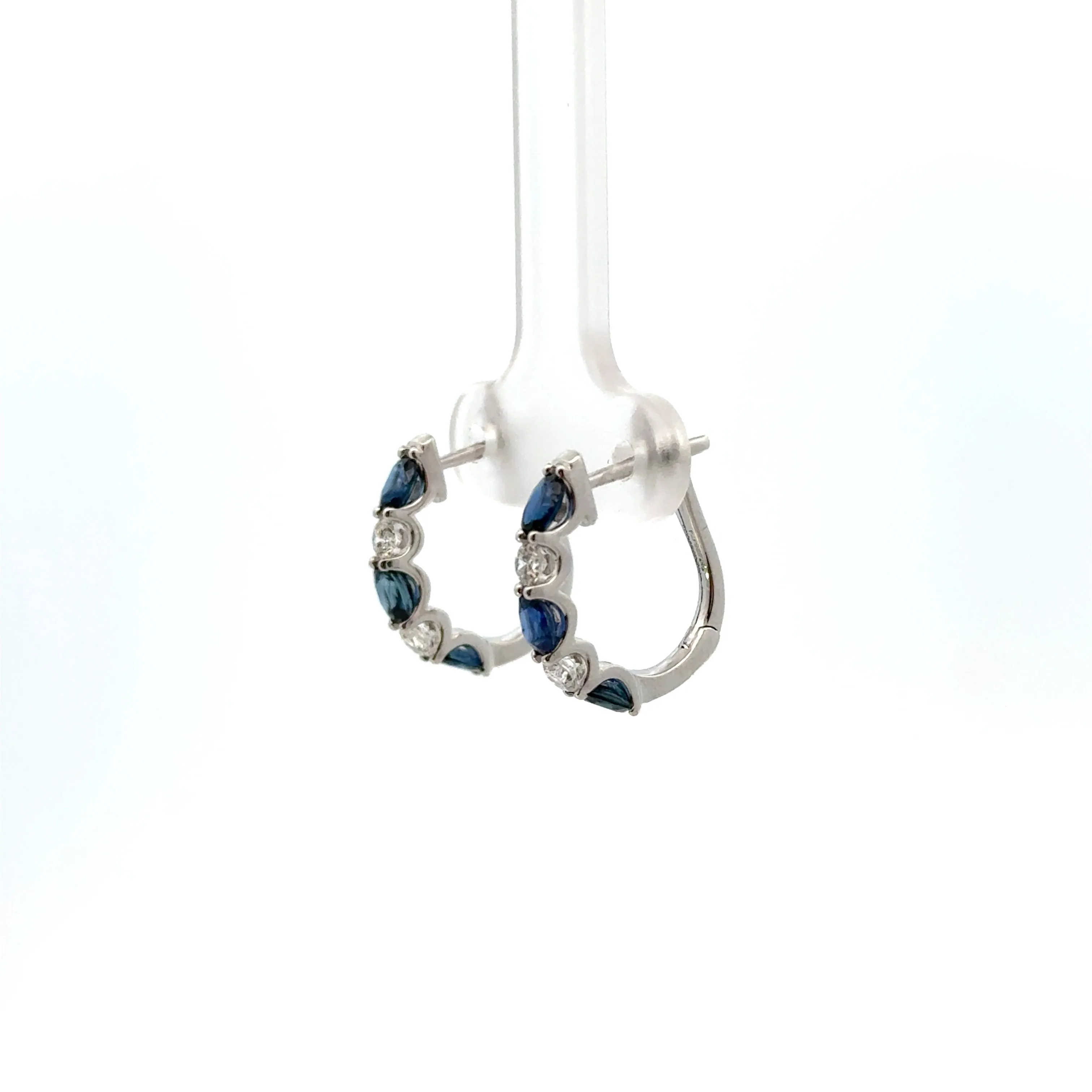 Sapphire & Diamond Huggie Hoops