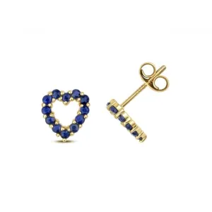 Sapphire Heart Earring Stud Earrings ED408S