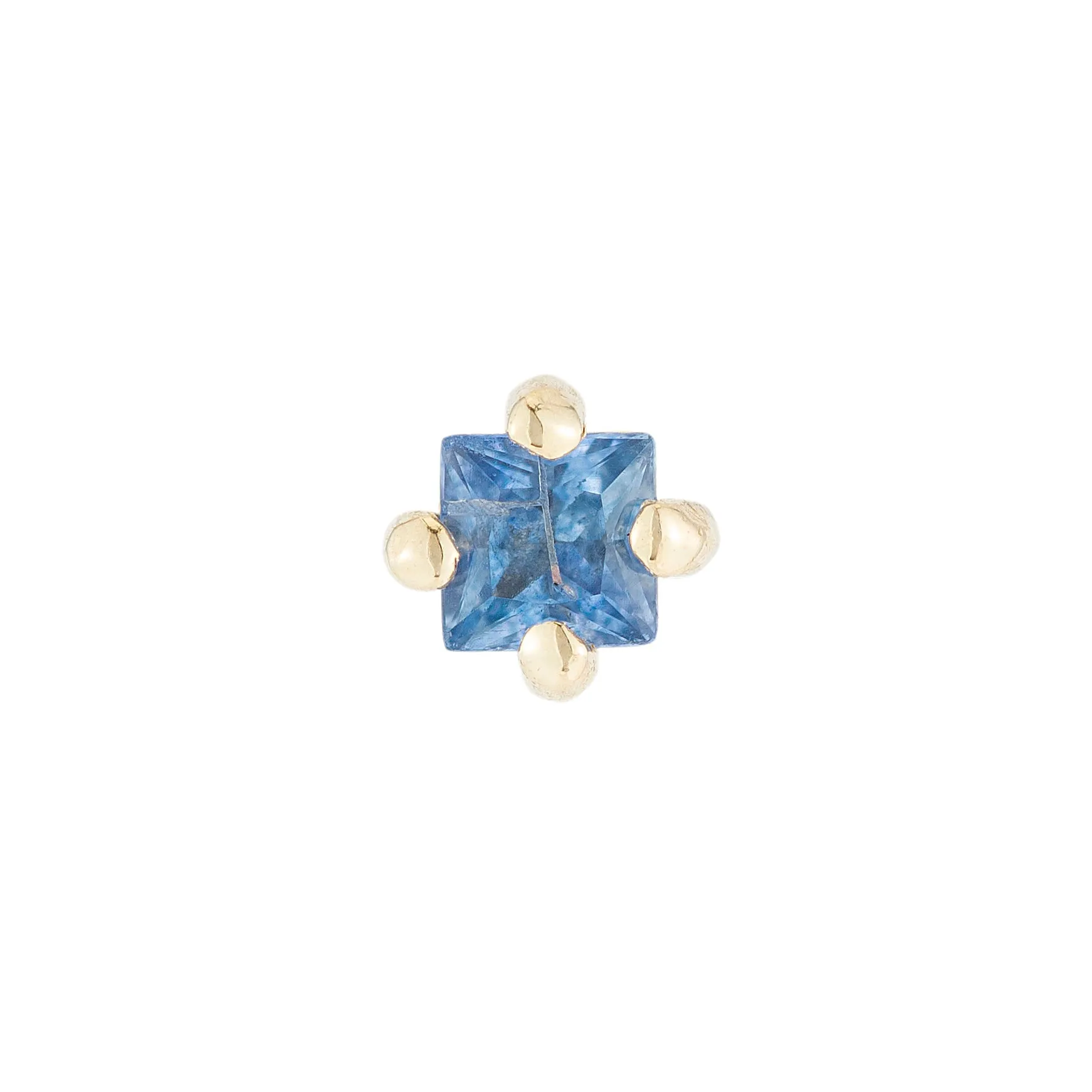 Sapphire Princess Cut Stud (Single)