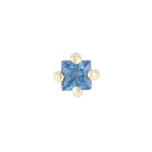 Sapphire Princess Cut Stud (Single)