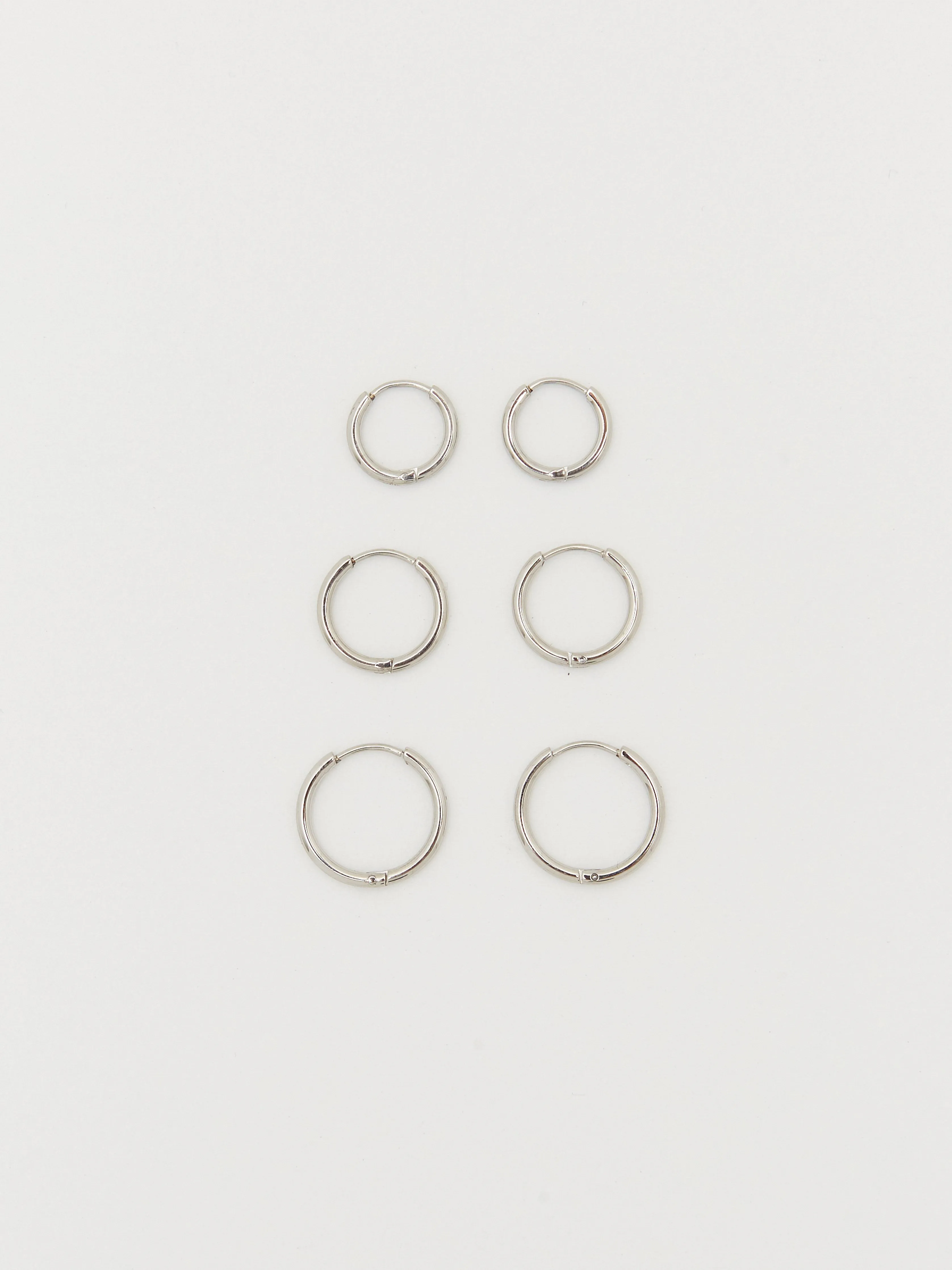 Set of Silver Eco Huggie Hoops