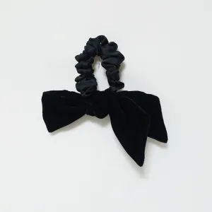 short silk velvet bow knot satin scrunchies black velvet simple bow luxury style bow scrunchy