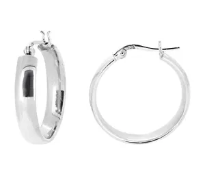 Silver 5mm Flat Circle Hoop Earrings  Women's 2cm Hoop Earrings