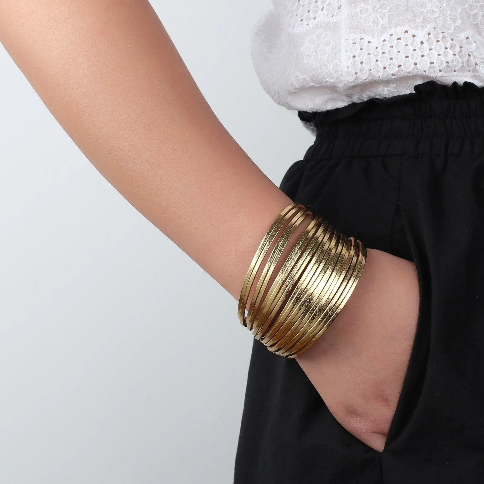 'Simple' Wide Cuff Bracelet - capri