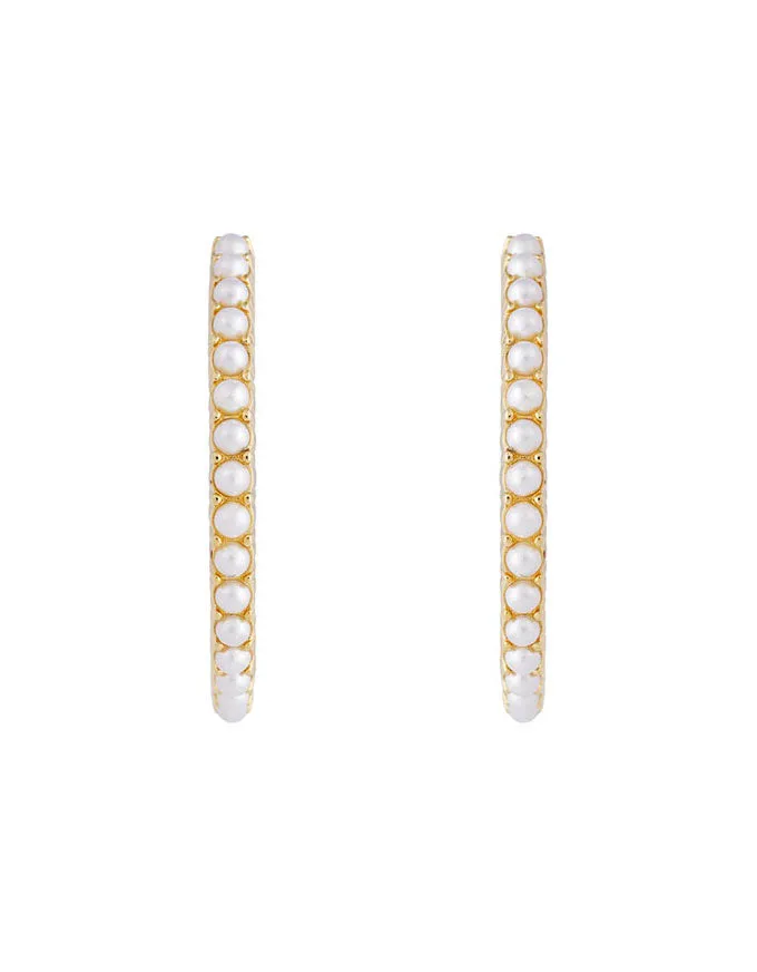 Slim Crystal & Pearl Earrings XL