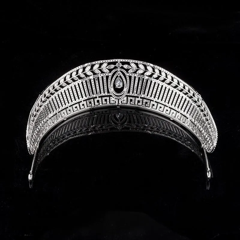 Spanish Royal Queen Princess Cubic Tiaras Wedding Crown