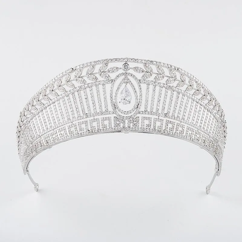 Spanish Royal Queen Princess Cubic Tiaras Wedding Crown