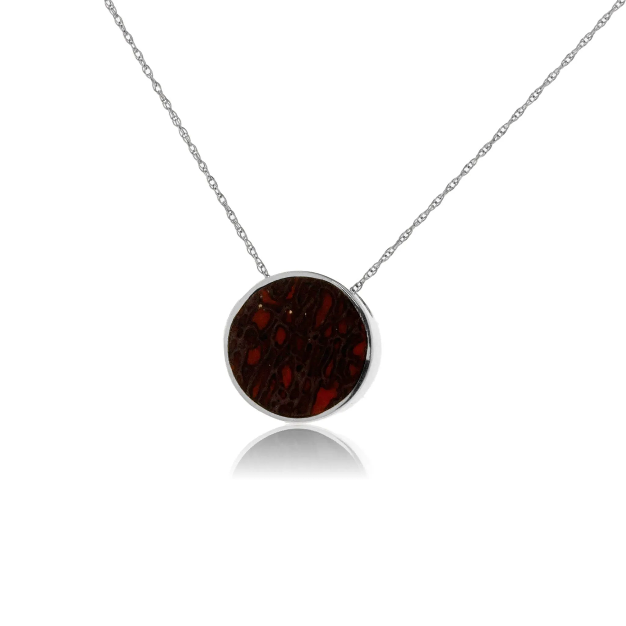 Sterling Silver Round Inlay Flush Style Pendant