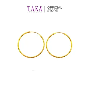 TAKA Jewellery 916 Gold Earrings Hoop Cutting