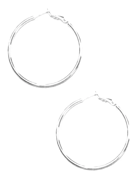 TE9356 Silver Hoop Earrings