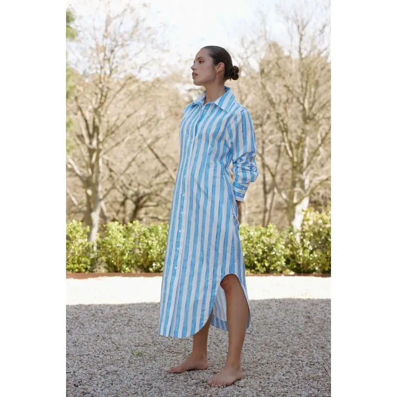 The Finn Dress | Lapis Stripe