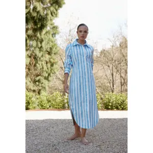 The Finn Dress | Lapis Stripe