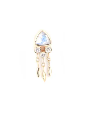 Trillion Moonstone and Diamond Earring by Celine Daoust - Half Pair