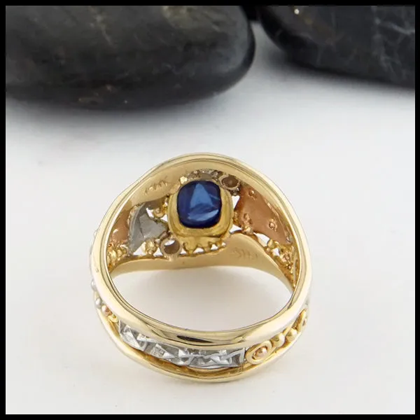 Trinity Knot Sapphire Cabochon Ring