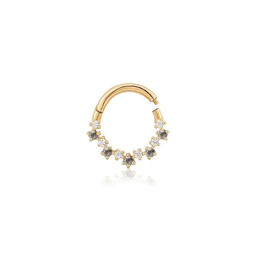 VEGA | Grey Diamond and White Sapphire Clicker Hoop