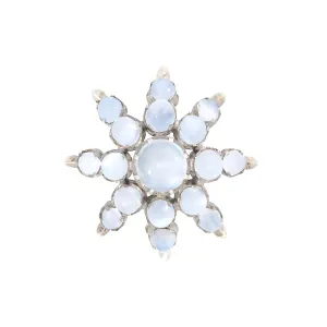 Victorian Sterling Silver Moonstone Starburst Pendant