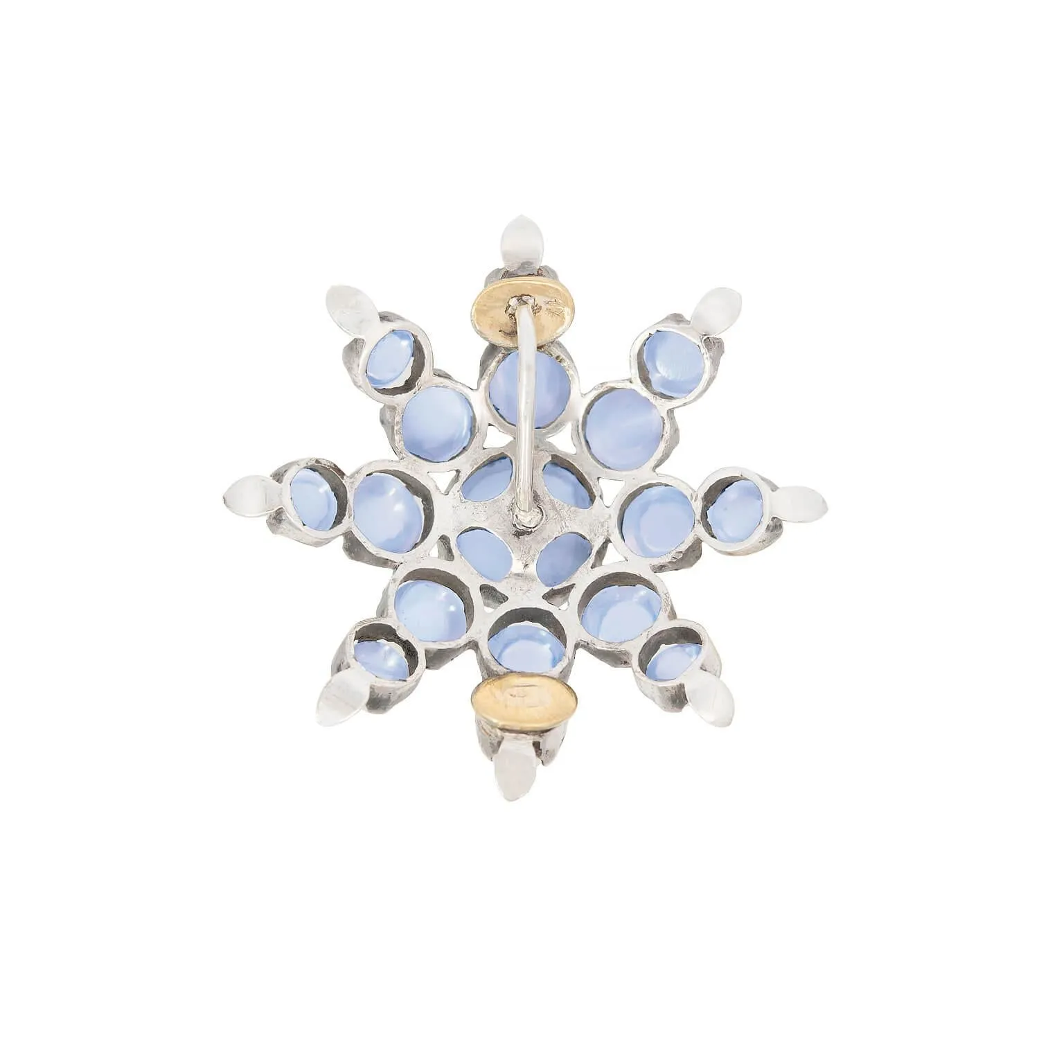 Victorian Sterling Silver Moonstone Starburst Pendant