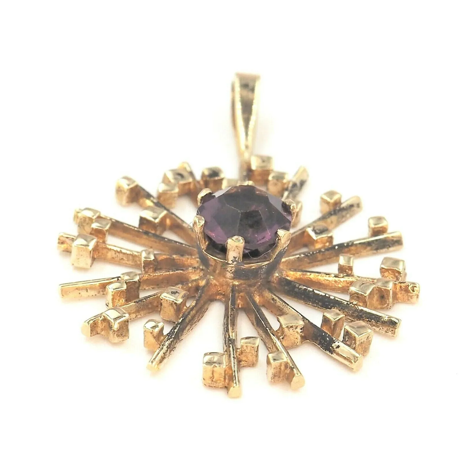 Vintage Art Deco Amethyst 9ct Yellow Gold Pendant