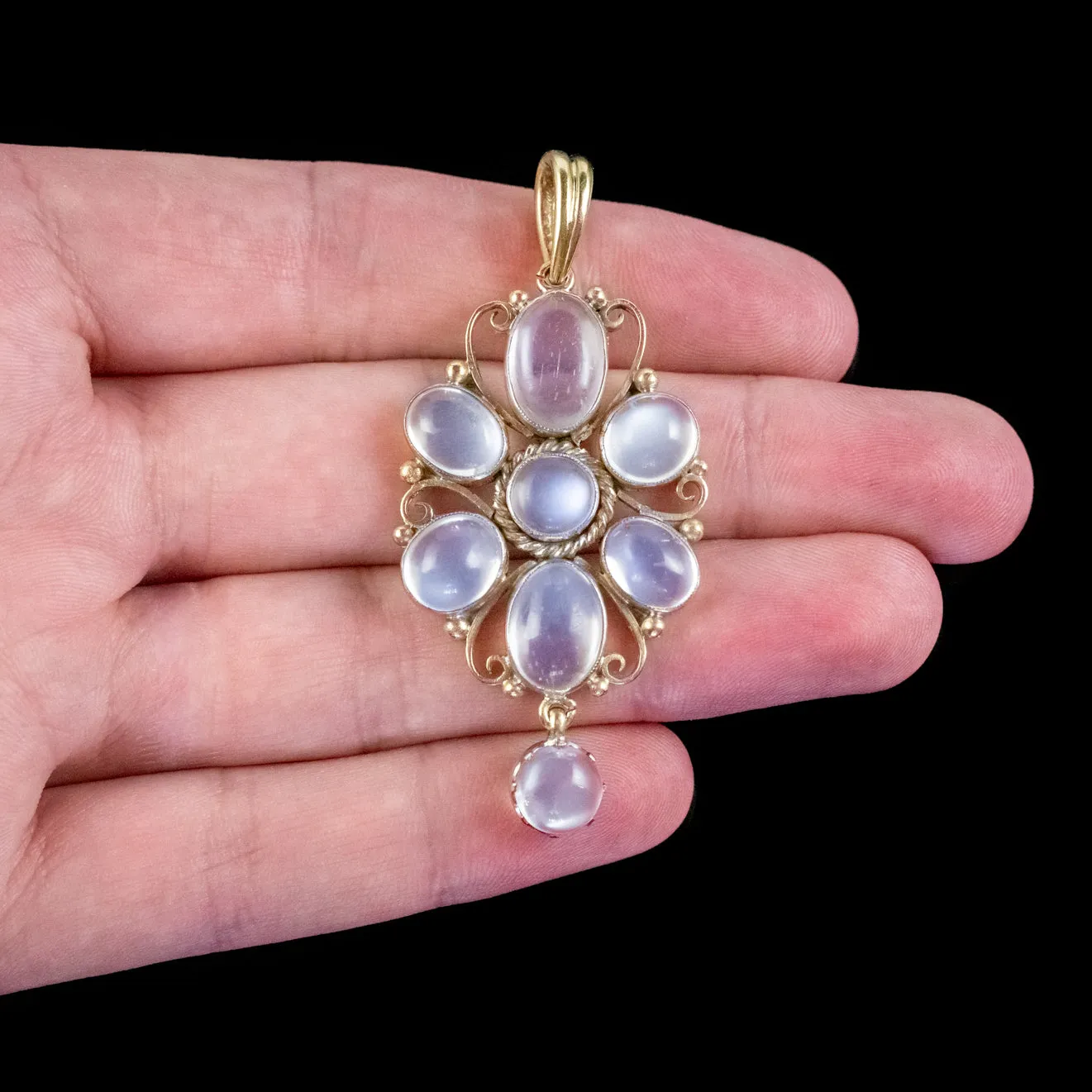 Vintage Moonstone Pendant 9ct Gold 15ct Of Moonstone