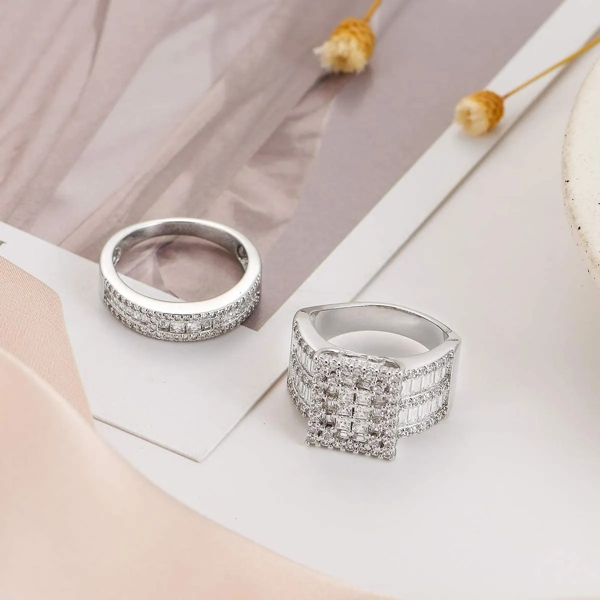 Wedding Rings Fashion Sliver Engagement Rings for Women