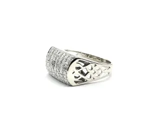 Wide Pave Diamond Cut Out Ring