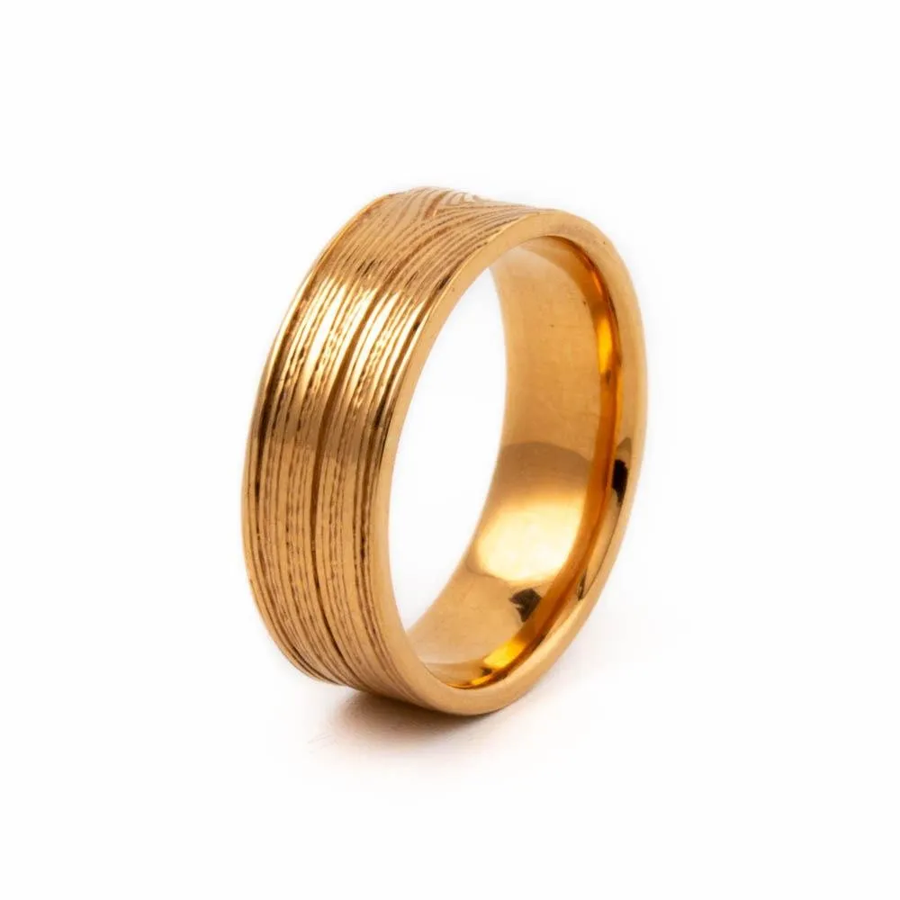 Woodgrain X Rose Wedding Band